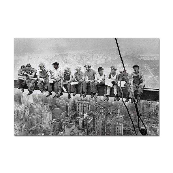 Favorable price unique design the construct workers canvas printing art, customized digital photography print canvas painting