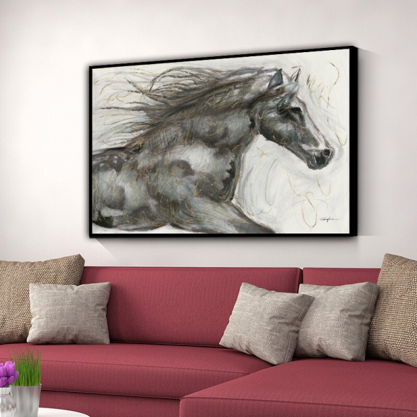 Wholesale Pure Handmade Abstract Animal Oil Painting on Canvas Modern running horse Painting for Decor