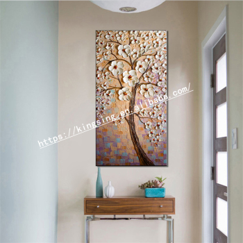 Wholesale Abstract Hand-painted Single Panel Flower Knife painting For Home Decor