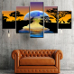 modern 5 panel unframed canvas print of animal Painting Wall Art Home Decor 5 Panels Pictures For Living Room