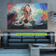 Customized accepted playing music girl new handmade oil painting for hotel home decor