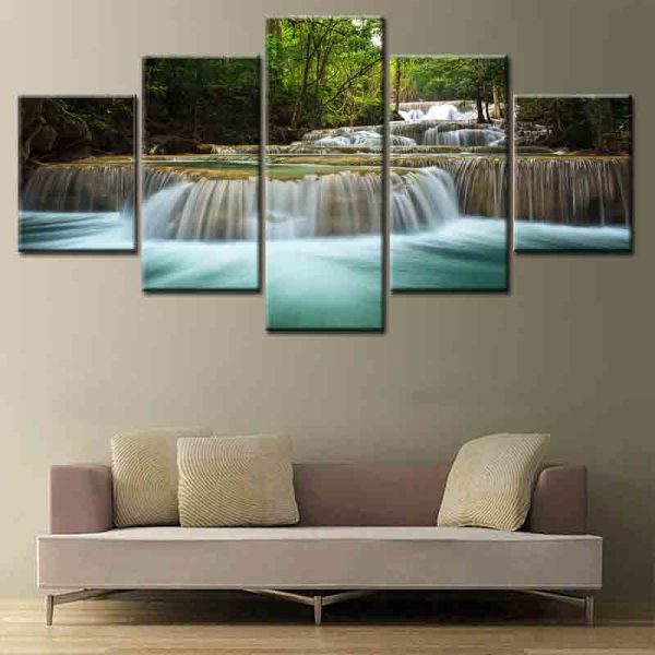 5 pieces of Patchwork Forest Rivulet Oil Painting Painting Home Decoration