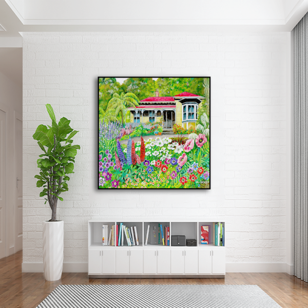 New Beauty Farm Art Painting Canvas Modern Style Flower House Art Wall Horse Oil Painting For LivingRoom Home Wall Decor