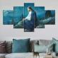 Jesus Blue Background 5 Canvas Wall Art Combination Painting Home Decoration Oil Painting