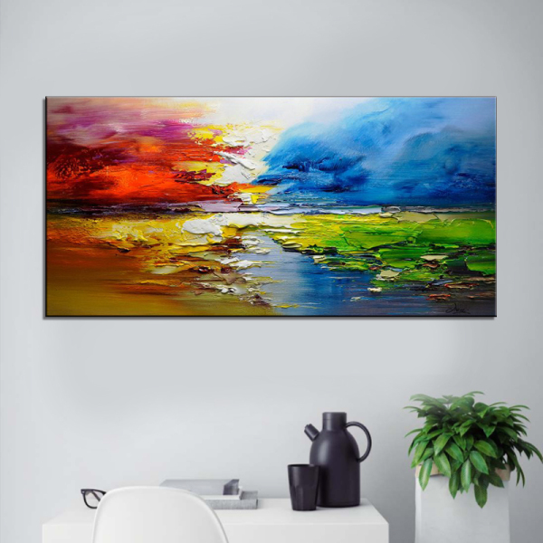 Modern Abstract Oil Painting Landscape Canvas Painting Print Poster Wall Painting Art for Bedroom Living Room Home Decoration