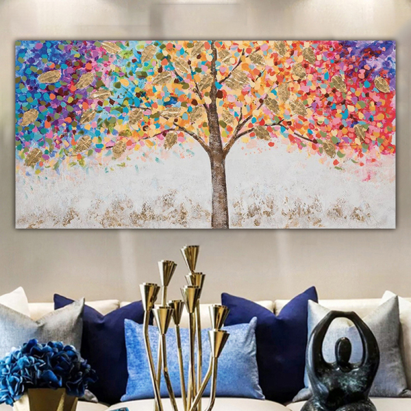 100% Handmade Abstract  tree Canvas Painting Nordic Modern Canvas Art for Living Room Fashion Wall Art Picture Poster