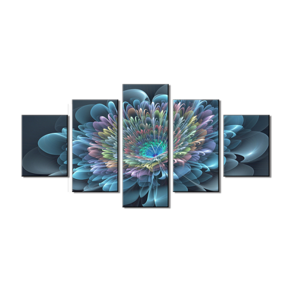 5 Pieces Mandara Giclee Prints Modern Wall Art Custom Kaleidoscope Wall Paintings Flower Canvas Oil Painting For Home Decor
