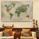 Modern World Map Home Decoration Poster Living Room Wall Art Canvas Oil Painting