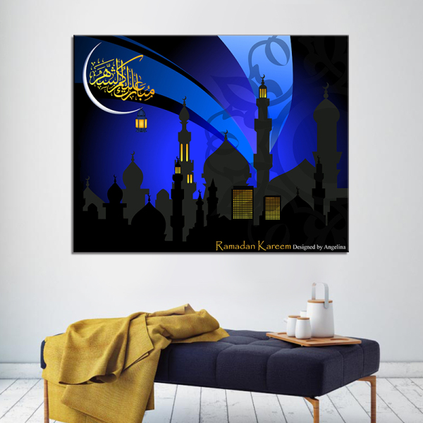 Muslim Giclee Prints Islamic Wall Art Mandara Canvas Painting Custom Mosque Oil Painting for Living Room Wall Decoration