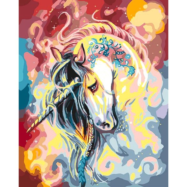 Custom Canvas Wall Art 5D Diy Crystal Homfun Diamond Painting Set  Colorful Horse Animal Diamond Paint by number for Amazon