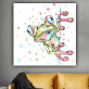 Summer fresh wall art custom design cartoon cute frog photo picture print canvas oil painting