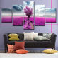 Modern 5 Frameless Canvas Purple Flower Road Printing Wall Art Home Decoration 5 Living Room Picture