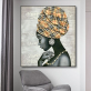 Home decoration hotel abstract black woman portrait painting unframed, handpainted acrylic color art oil painting