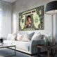 Luxury hotel living room wall decor 3D painting, USD dollar abstract portrait artwork printing canvas painting