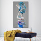 Abstract Beautiful Lady Wall Art Canvas Painting In Hat With Peacock Feathers Artwork Print Home Decor