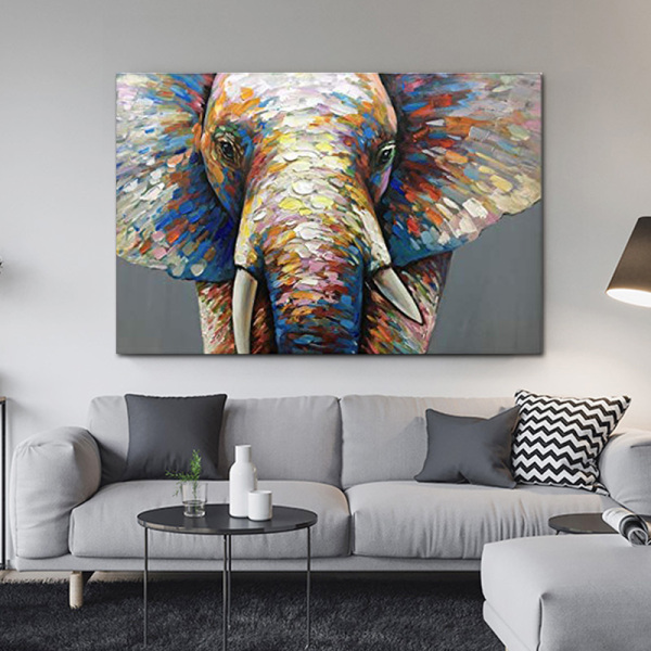 elephant picture wall art picture oil painting on canvas handmade for living room modern abstract home decoration