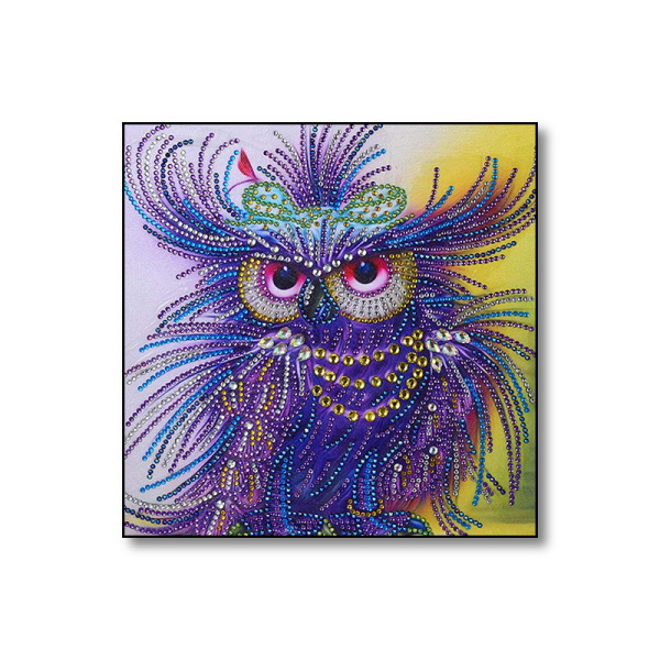 DIY 5D Diamond Painting by Number Kit Full Drill Rhinestone Embroidery Owl Pictures Arts Crafts for Home Wall Decoration Flaming