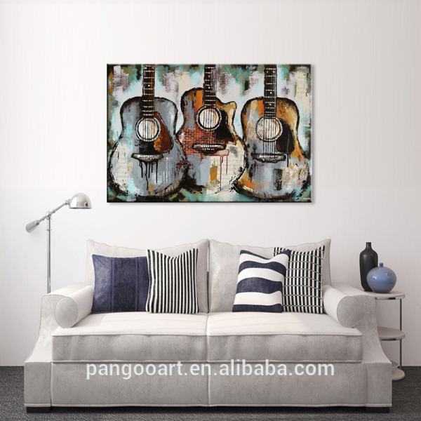 the play guitar unframed single panel abstract single handmade oil painting for wall decoration