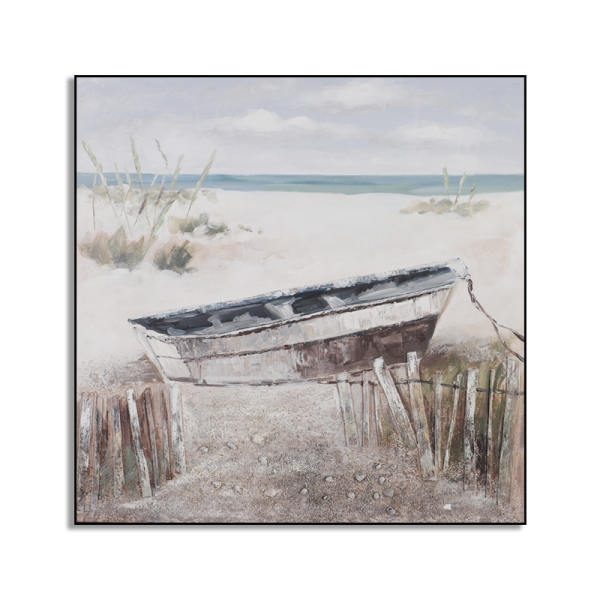 Latest product abstract boat sea scenic painting art, rolled packing canvas oil painting kit