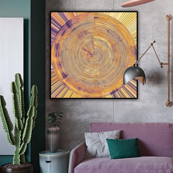 Abstract Home Decoration Circular Vortex Chaotic Metal Color Poster Living Room Wall Art Ink Jet Canvas Oil Painting