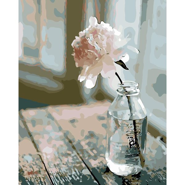 Window Flower Painting Diy Digital Painting By Numbers Handmade Plant Art Picture Flower Oil Painting For Home Wall Artwork