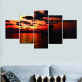 Super quality designs sunset and sailing boat painting art printing canvas decorative painting