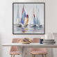 handmade oil painting Sailing ships on the sea Thick texture home decor  Wall Decoration