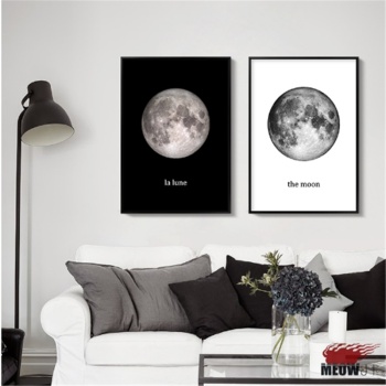 Planet Giclee Canvas Wall Art Moon Canvas Painting Custom Wall Paintings Art Work Painting  Living Room Wall Decoration