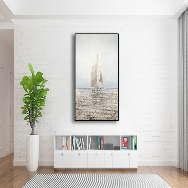A Lonely Sailing Painting 3D Painting Canvas Wall Art Oil Painting Wall Pictures Hand Painted Wall Art for Living Room