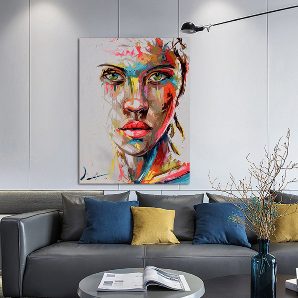 Abstract Knife Portrait Oil Painting Modern Big Size Canvas Wall Art Printed Canvas Posters Prints Dropshipping no Frame