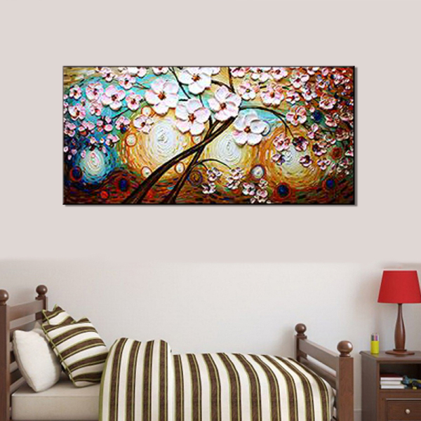 New handmade Modern Canvas on Oil Painting Palette knife Tree 3D Paintings living room Decor Wall