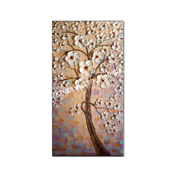 Wholesale Abstract Hand-painted Single Panel Flower Knife painting For Home Decor