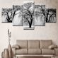 Modern 5 Frameless Canvas Winter Old Tree Printing Wall Art Home Decoration 5 Living Room Pictures