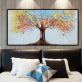 handmade painting  Thick texture A  colorful tree   for room decoration