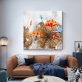 Handmade canvas flower oil painting vintage lotus wall art picture for living room modern abstract home decoration