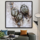 handmade oil painting  Thick texture gray Flowers in bud  home decor  Wall Decoration