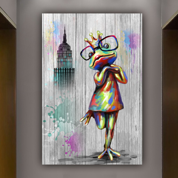 Best selling wholesale custom cartoon frog photo picture print original product wall art canvas painting