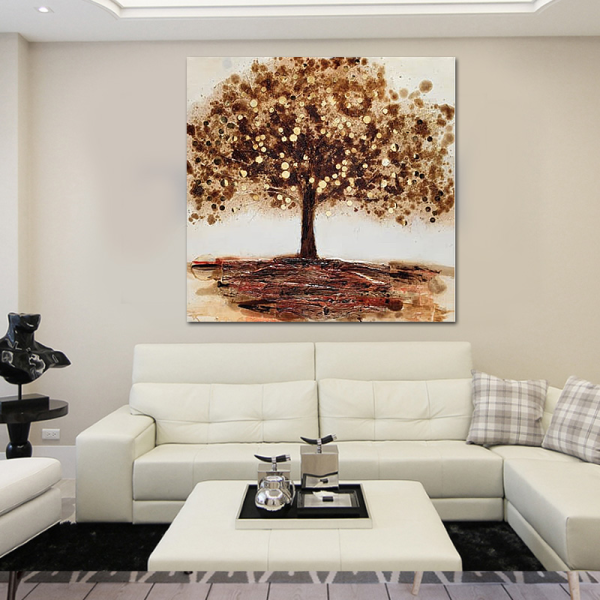 Art Painting Abstract Trees Hand Painted Oil Paint Wall Art Picture Tree of Life Painting Canvas Modern Home Decoration