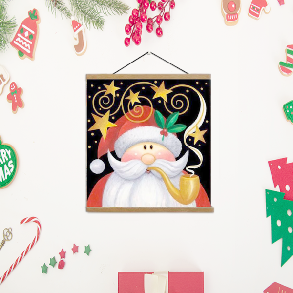Pangoo Wholesale Custom Christmas Santa Claus Wall Hanging Framed DIY Painting by numbers set