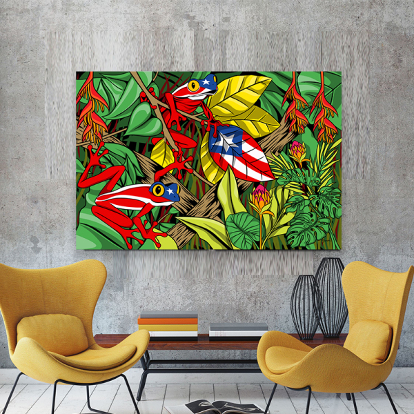 Excellent quality colorful art custom OEM printing frog canvas oil painting painting home hotel decoration