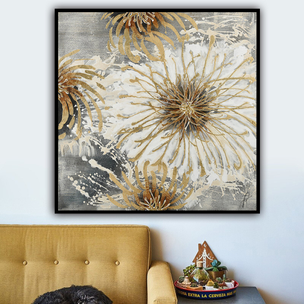 Flower Wall Art Hand Painted Modern Abstract Oil Painting On Canvas For Living Room Home Decor No Frame heavy Texture