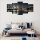 Modern Frameless City Night Scene Printing Wall Art Home Oil Painting Decoration 5 Living Room Pictures