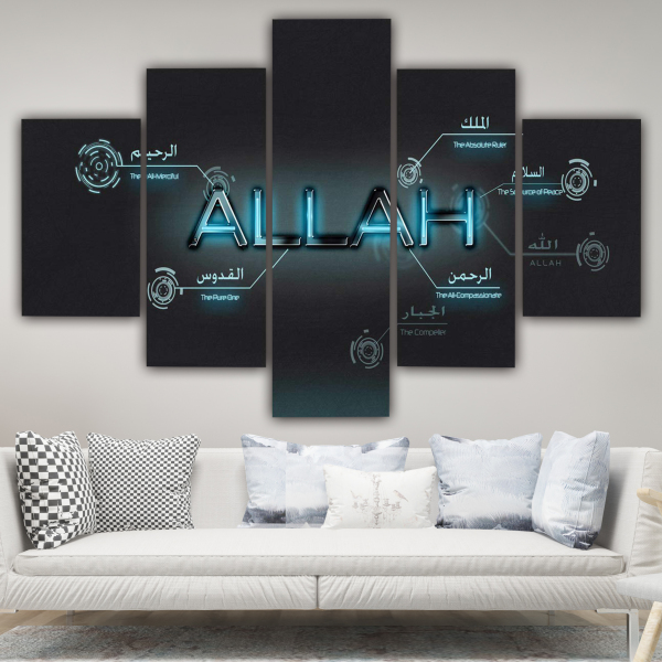 Modern English Alphabet Muslim Scripture Home Decoration Poster Living Room Wall Art Canvas Oil Painting