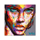 Modern custom canvas painting, abstract colorful face art painting, thick texture no framed printed canvas painting