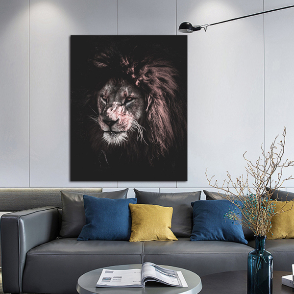 Canvas Posters Home Decor Art Mane Savannah Lion Paintings For Living Room Posters Prints Abstract Animal Photo Cuadros