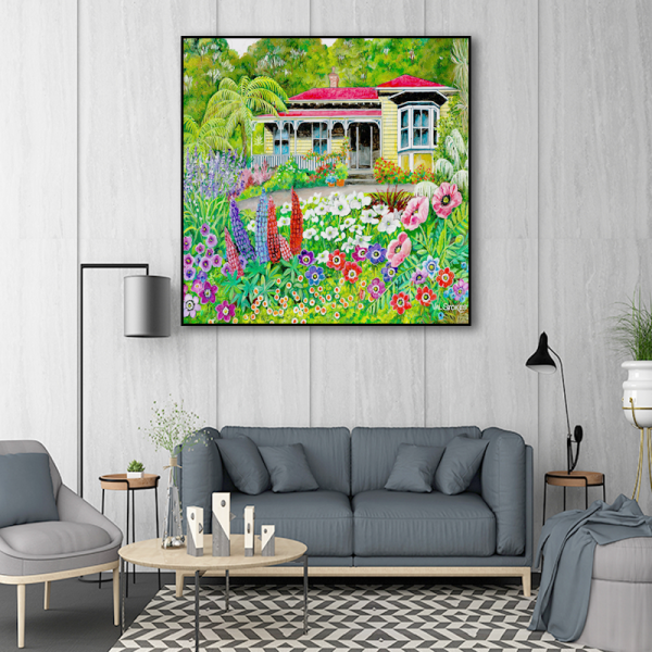 New Beauty Farm Art Painting Canvas Modern Style Flower House Art Wall Horse Oil Painting For LivingRoom Home Wall Decor