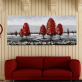 Photo Custom Fall Mountain View Mangrove Pictures Oil Painting Coloring Family Home Decoration Gift Handmade Painting