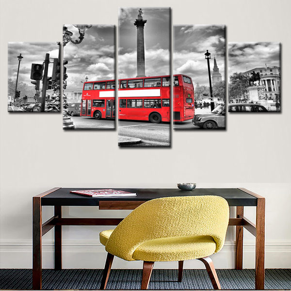 modular london picture modern unframed printed painting art wall decoration of red bus