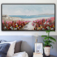 Home Decor Hand Made oil painting The scenery of flowers and birds by the sea, Decorative painting of trees