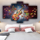 5 Panel Guitar and drum Printed Canvas Painting Wall Art Poster Pictures Framework Tableau Decoration Murale Salon Modern